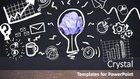  Presentation with bulb - Presentation theme featuring light bulb with crumpled paper background and a dark gray colored foreground