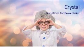  Presentation with einstein - Colorful presentation theme enhanced with digital composite of little einstein backdrop and a sky blue colored foreground