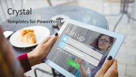  Presentation with login - PPT layouts featuring digital composite of login screen background and a lemonade colored foreground