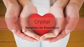  Presentation with graphic - Beautiful slide deck featuring digital composite of loving couple on graphic background backdrop and a coral colored foreground