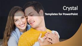  Presentation with graphic - PPT layouts enhanced with digital composite of loving couple on graphic background background and a dark gray colored foreground