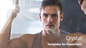  Presentation with flare - PPT layouts enhanced with digital composite of man doing pull ups with flare background and a violet colored foreground