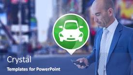  Presentation with digital car - Beautiful PPT theme featuring digital-composite-of-man-holding backdrop and a ocean colored foreground