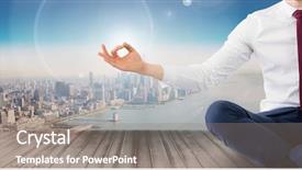  Presentation with peaceful - PPT theme consisting of digital composite of man meditating peaceful background and a gray colored foreground