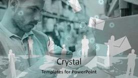  Presentation with digital transformation industry - Theme having digital composite of man scanning background and a  colored foreground