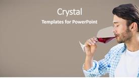  Presentation with wine tasting - Beautiful theme featuring digital composite of man tasting backdrop and a gray colored foreground