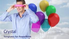  Presentation with sky diving man falling - Cool new theme with digital composite of man using backdrop and a  colored foreground