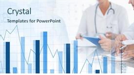  Presentation with digital statistics - PPT layouts with digital composite of medical doctors background and a sky blue colored foreground