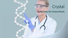  Presentation with medical dna - Colorful slide deck enhanced with digital composite of medical models backdrop and a light blue colored foreground