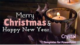  Presentation with merry christmas and new year - PPT theme enhanced with digital composite of merry christmas background and a wine colored foreground