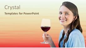  Presentation with wine tasting - Slides having digital composite of millennial woman tasting wine against blurry red and peach background background and a cream colored foreground
