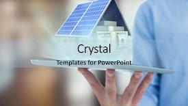  Presentation with blue lights - PPT theme with digital composite of money house background and a light blue colored foreground