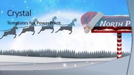  Presentation with north pole - Amazing theme having digital composite of north pole backdrop and a light blue colored foreground