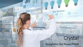  Presentation with digital healthcare - Presentation design enhanced with digital composite of panels background and a light blue colored foreground