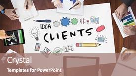  Presentation with work life balance scales business - Colorful slide set enhanced with digital composite of people backdrop and a coral colored foreground