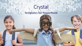  Presentation with pilot - Slide set enhanced with digital composite of pilot girl background and a sky blue colored foreground