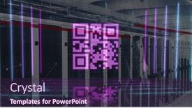  Presentation with data security - PPT theme with digital-composite-of-pink-glowing background and a violet colored foreground