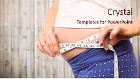  Presentation with wood panel - Colorful PPT theme enhanced with digital composite of pregnant woman mid section with measuring tape against blurry wood panel backdrop and a lemonade colored foreground