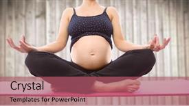  Presentation with pregnant woman - Cool new PPT theme with digital composite of pregnant woman backdrop and a violet colored foreground