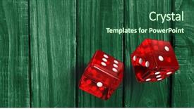  Presentation with blue and red dice - Cool new presentation theme with arme nucl aire - digital composite of red dices backdrop and a ocean colored foreground