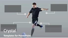  Presentation with infographic - Amazing slide deck having digital composite of rugby player backdrop and a gray colored foreground