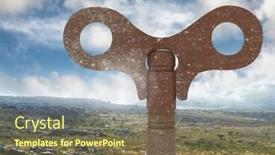  Presentation with rough - PPT layouts consisting of digital composite of rustic key over rough barren landscape background and a violet colored foreground