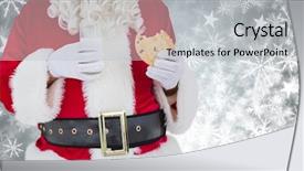  Presentation with digital art women - Beautiful slide deck featuring digital composite of santa eating backdrop and a light gray colored foreground