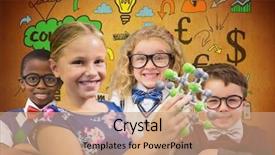  Presentation with cctv digital forensic science - Audience pleasing PPT theme consisting of digital composite of science clever backdrop and a coral colored foreground