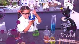  Presentation with science - Beautiful presentation theme featuring digital composite of science composition backdrop and a violet colored foreground