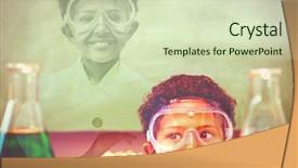  Presentation with science - PPT theme having digital composite of science composition background and a soft green colored foreground