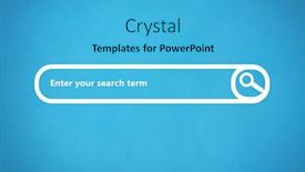  Presentation with search - Presentation theme enhanced with digital composite of search bar with blue background background and a teal colored foreground