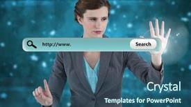  Presentation with search - PPT layouts consisting of digital composite of search bar background and a ocean colored foreground
