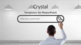  Presentation with search - Cool new PPT theme with digital composite of search bar backdrop and a light gray colored foreground