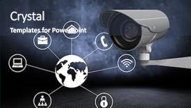  Presentation with camera security - Theme enhanced with digital composite of security camera background and a ocean colored foreground