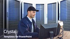  Presentation with security guard - Beautiful PPT layouts featuring digital composite of security guard backdrop and a  colored foreground