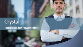  Presentation with security guard - PPT theme with digital composite of security guard background and a  colored foreground