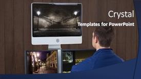  Presentation with security guard - Presentation theme featuring digital-composite-of-security-guard background and a tawny brown colored foreground