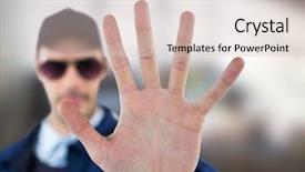 Presentation with security guard - Cool new PPT theme with digital composite of security guard backdrop and a  colored foreground