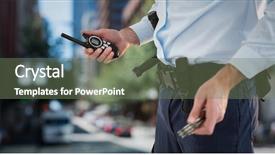  Presentation with security guard - Presentation theme consisting of digital composite of security guard background and a  colored foreground