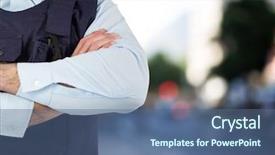  Presentation with security guard - Presentation theme featuring digital composite of security guard background and a  colored foreground