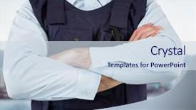  Presentation with port security - Colorful presentation enhanced with digital composite of security guard backdrop and a  colored foreground