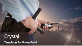  Presentation with security guard - PPT theme having digital composite of security guard background and a  colored foreground