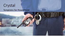  Presentation with security guard - PPT theme enhanced with digital composite of security guard background and a teal colored foreground