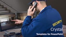  Presentation with security guard - Colorful presentation enhanced with digital composite of security guard backdrop and a navy blue colored foreground