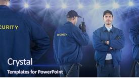  Presentation with security guard - Beautiful PPT layouts featuring digital composite of security guard backdrop and a navy blue colored foreground
