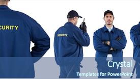  Presentation with security guard - Presentation with digital composite of security guard background and a ocean colored foreground