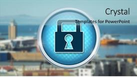  Presentation with port security - Cool new slides with digital composite of security lock backdrop and a  colored foreground