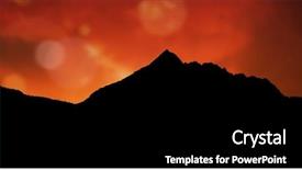  Presentation with mountain - Amazing theme having digital composite of silhouette mountain backdrop and a black colored foreground