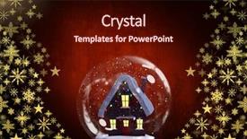  Presentation with snow tree - PPT theme having digital composite of snow globe background and a wine colored foreground