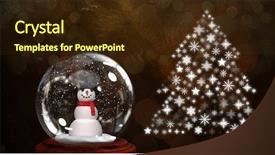  Presentation with digital globe on forex - Beautiful PPT theme featuring digital composite of snow globe backdrop and a wine colored foreground